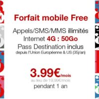 Free propose son forfait 50 Go à 3,99€ pendant 1 an au lieu de 19,99€ Bons plans