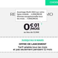 Bon plan : forfait SFR RED avec appels/SMS/MMS illimités + Internet 500 Mo pour 0,01€ Bons plans