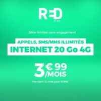 Le forfait RED 20 Go à 3,99 € revient Bons plans