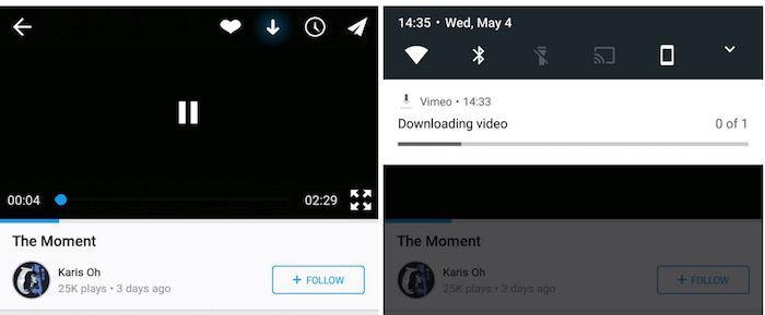 , Vimeo propose de télécharger les vidéos pour les voir hors-ligne