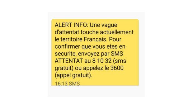 , Attention, le SMS « alerte attentat » est une escroquerie !