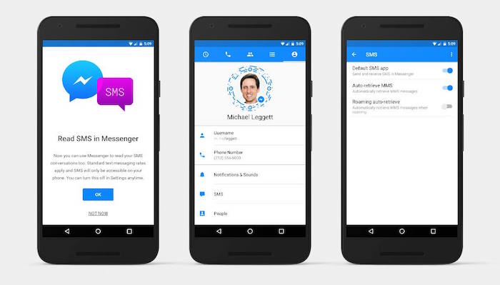 Facebook Messenger gère désormais les SMS et MMS Applications