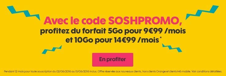 Sosh propose 10 euros de réduction pendant un an sur ses forfaits haut de gamme Bons plans