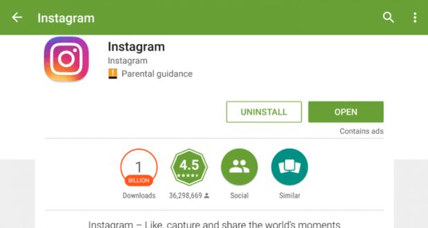 , Instagram a plus d&rsquo;un milliard d&rsquo;installations sur le Google Play Store
