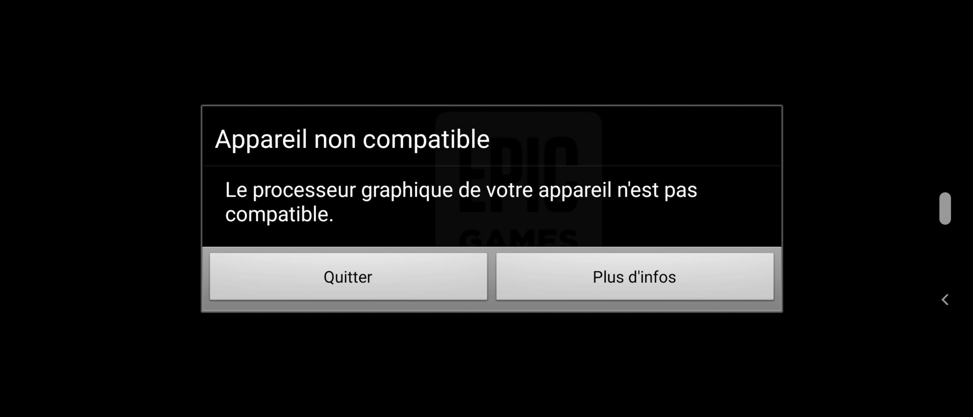 fortnite pas possible