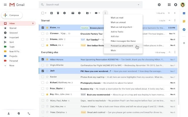 Gmail envoyer en tant que pièce jointe
