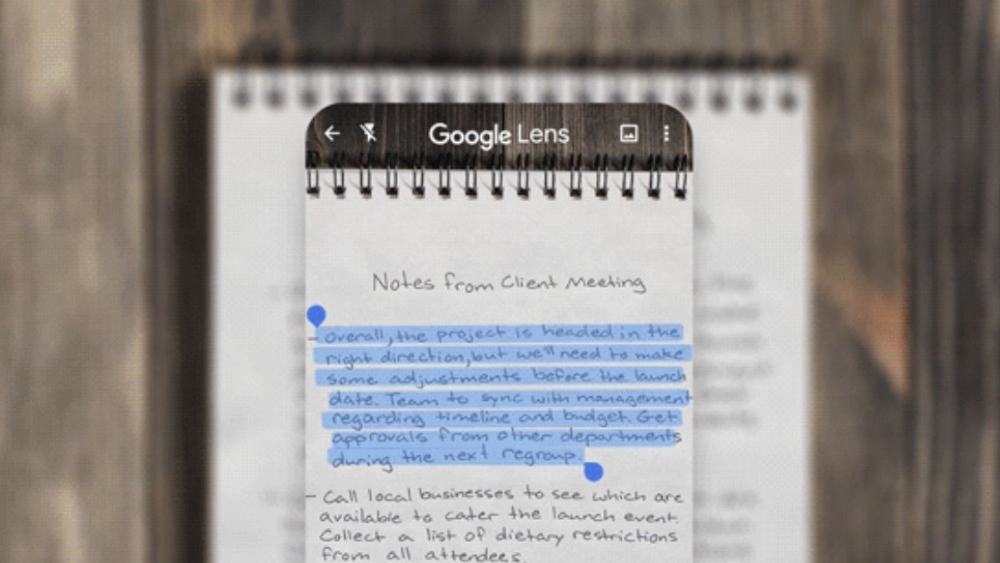 google lens photo notes manuscrites