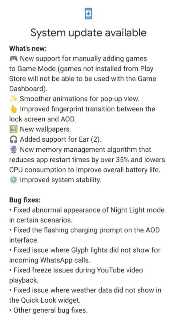 Nothing Phone (1) : la mise à jour Nothing OS 1.5.3 est disponible Actualité