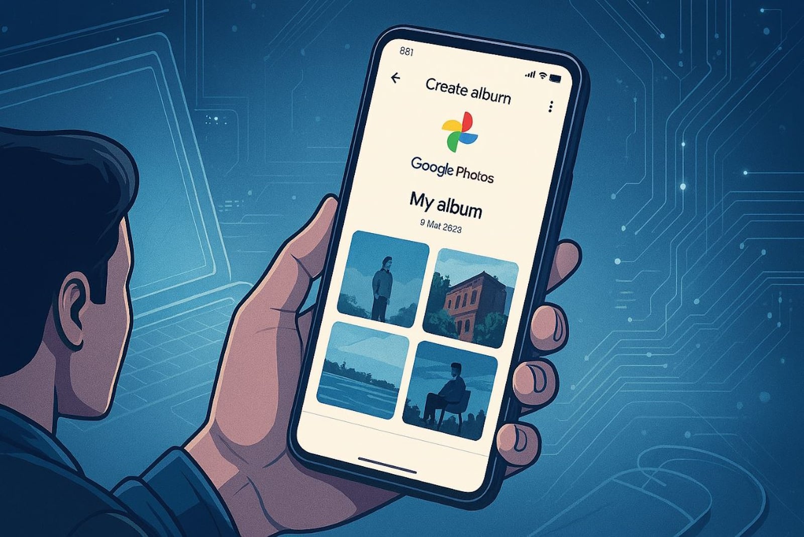 comment creer album google photos