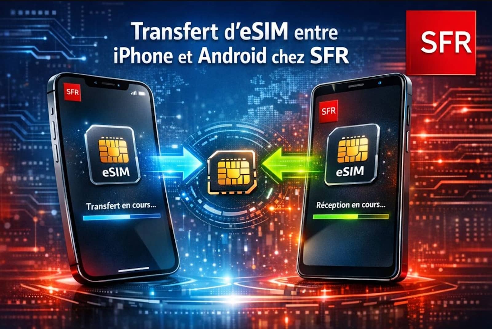 transfert esim iphone android