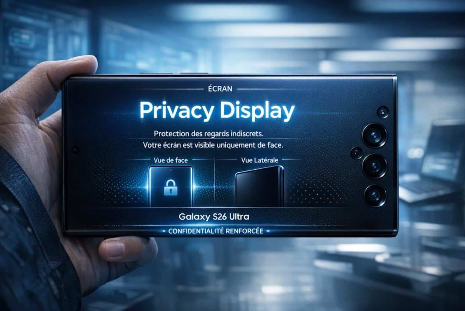 tuto galaxy s26 ultra ecran display privacy