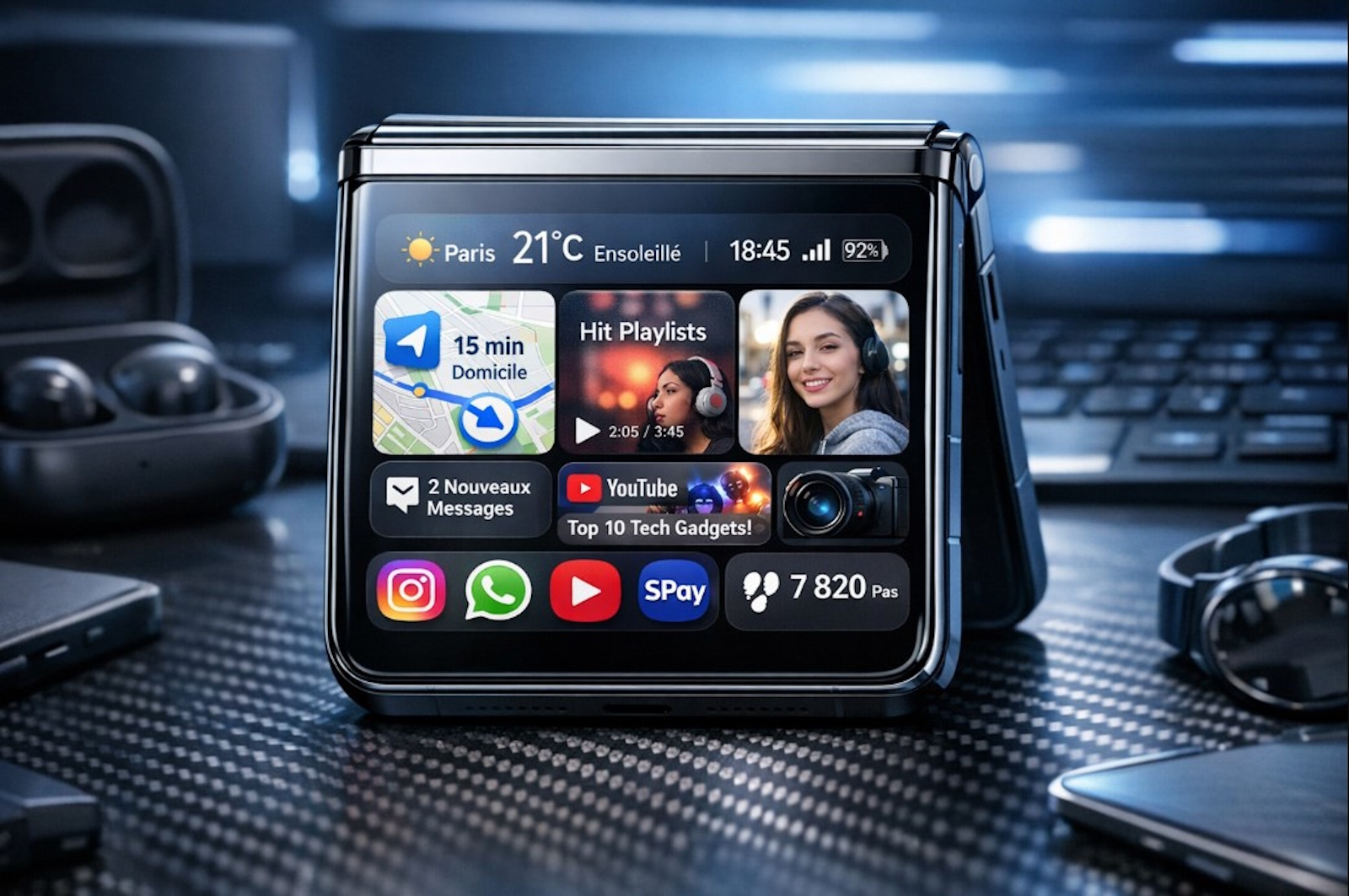 tuto galaxy z flip 7 applis ecran externe