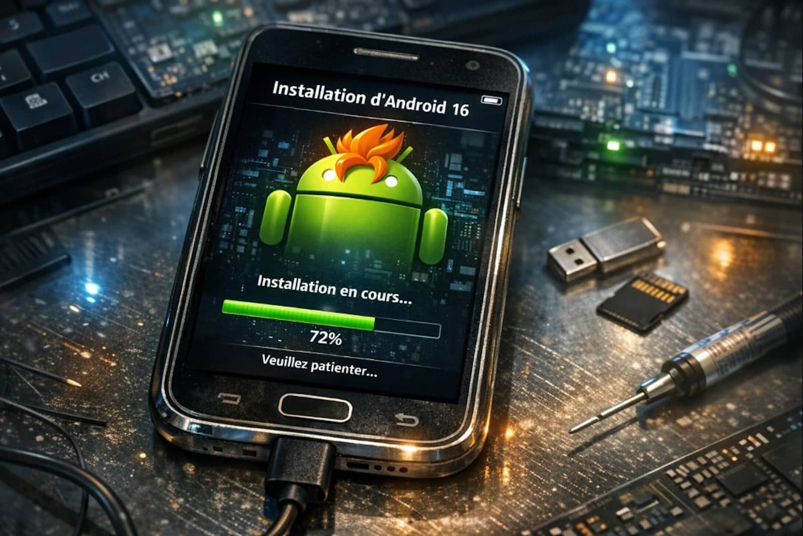 installer android 16 vieux smartphone
