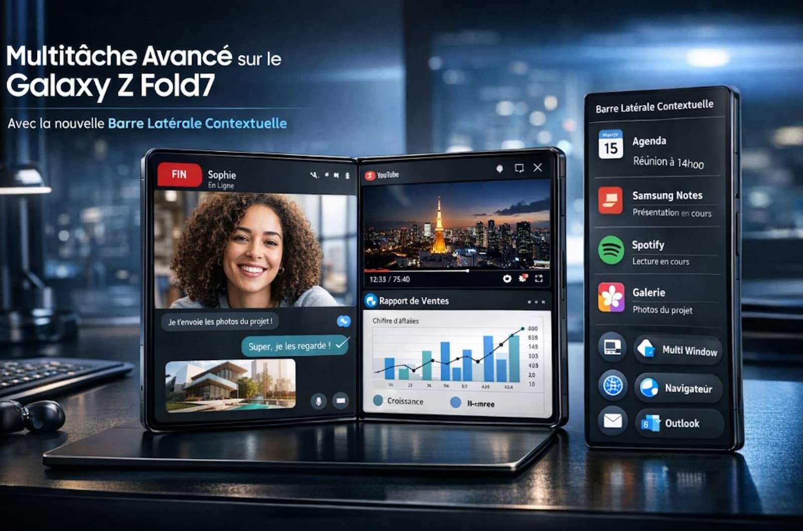 multitache avance galaxy fold 7