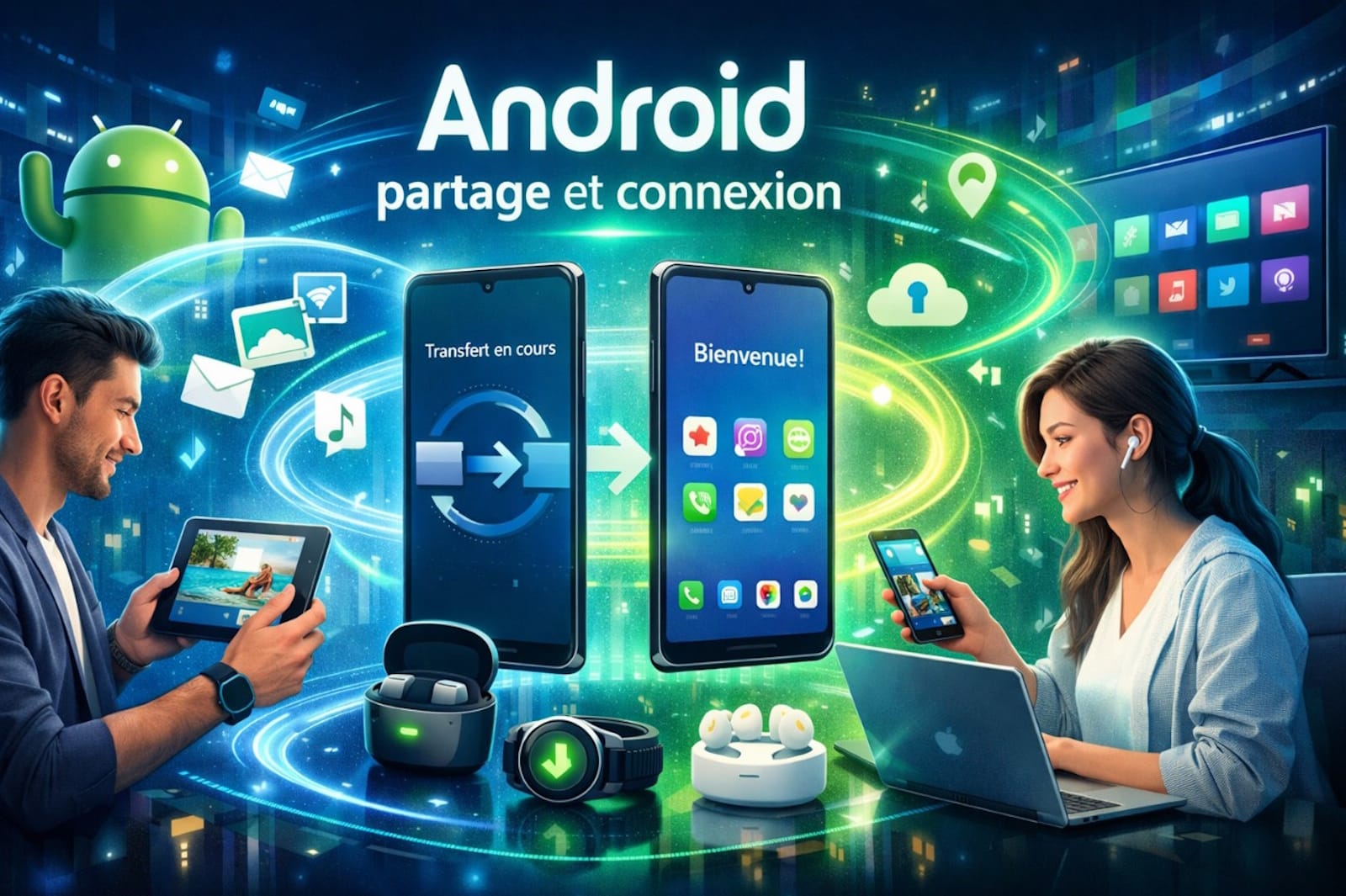 android facilite transfert connexion