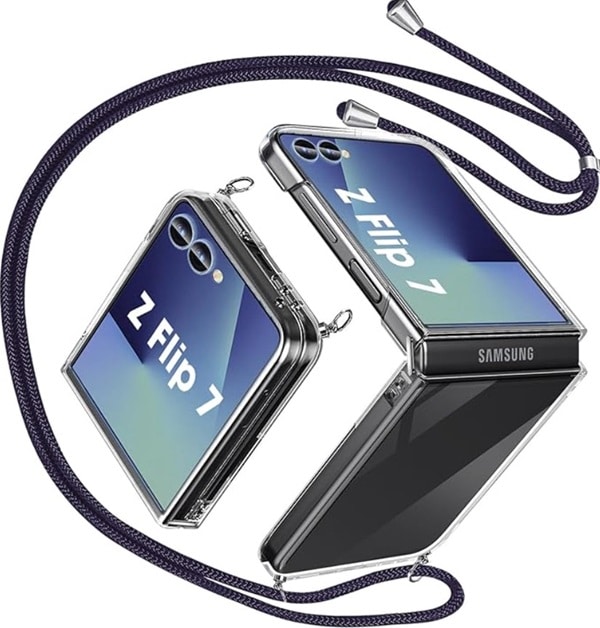coque transparente avec cordon