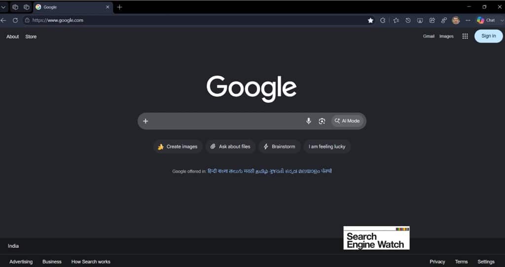 google test page accueil