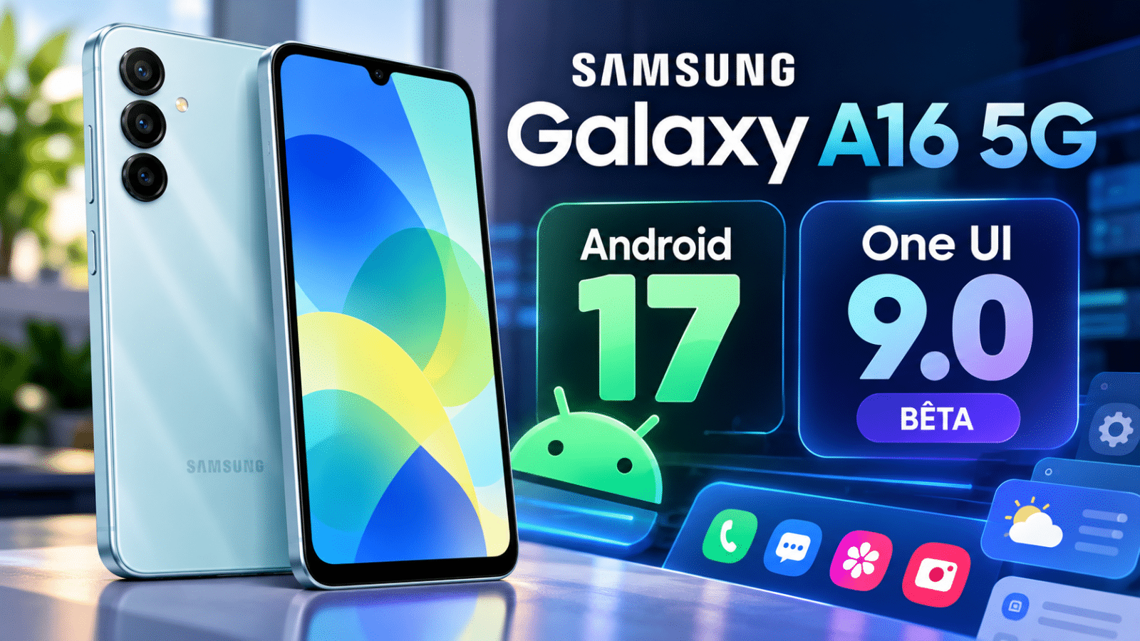 Galaxy A16 5G -bêta d’Android 17 - One UI 9.0, a