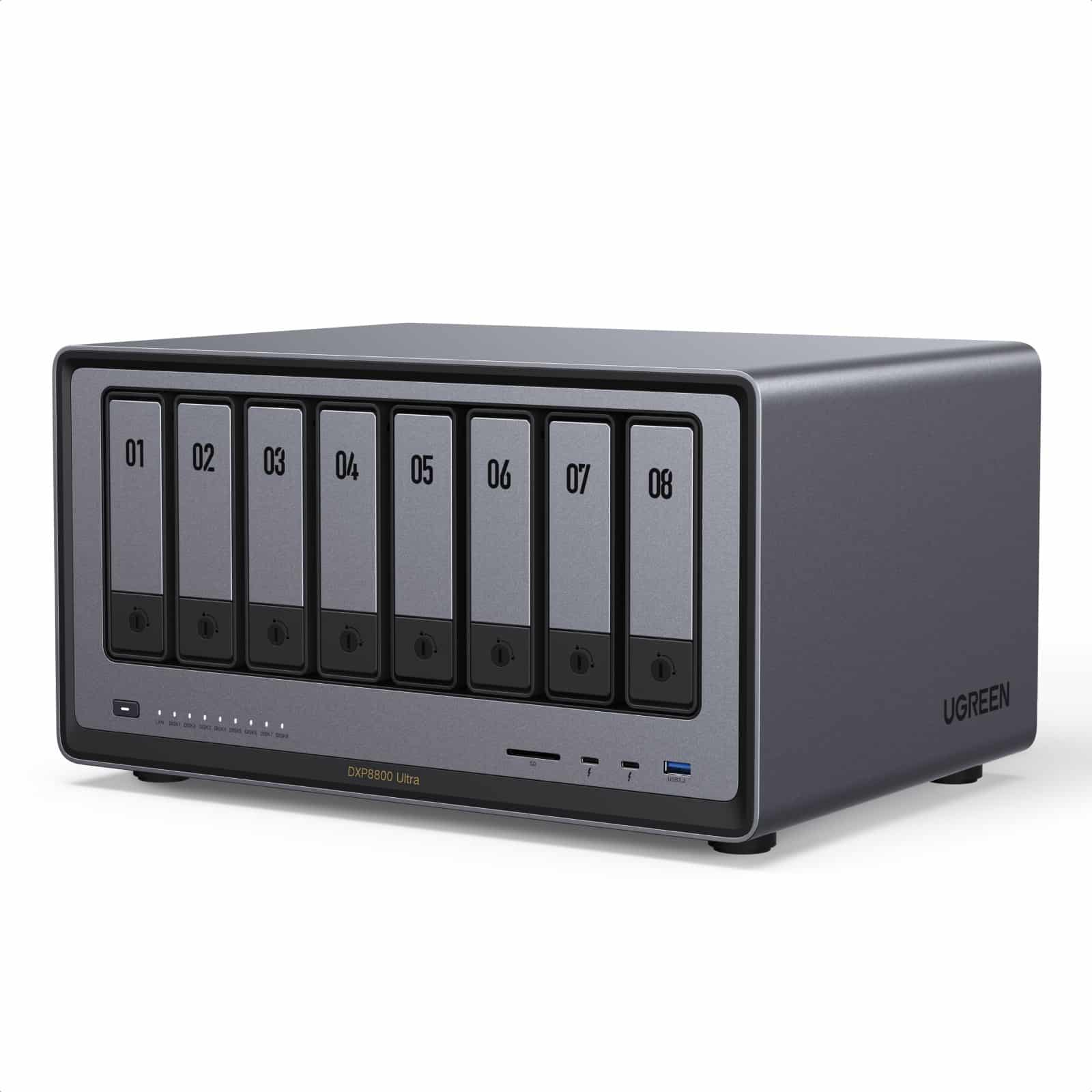 NAS UGREEN NASync DXP8800 Ultra huit baies vu de face