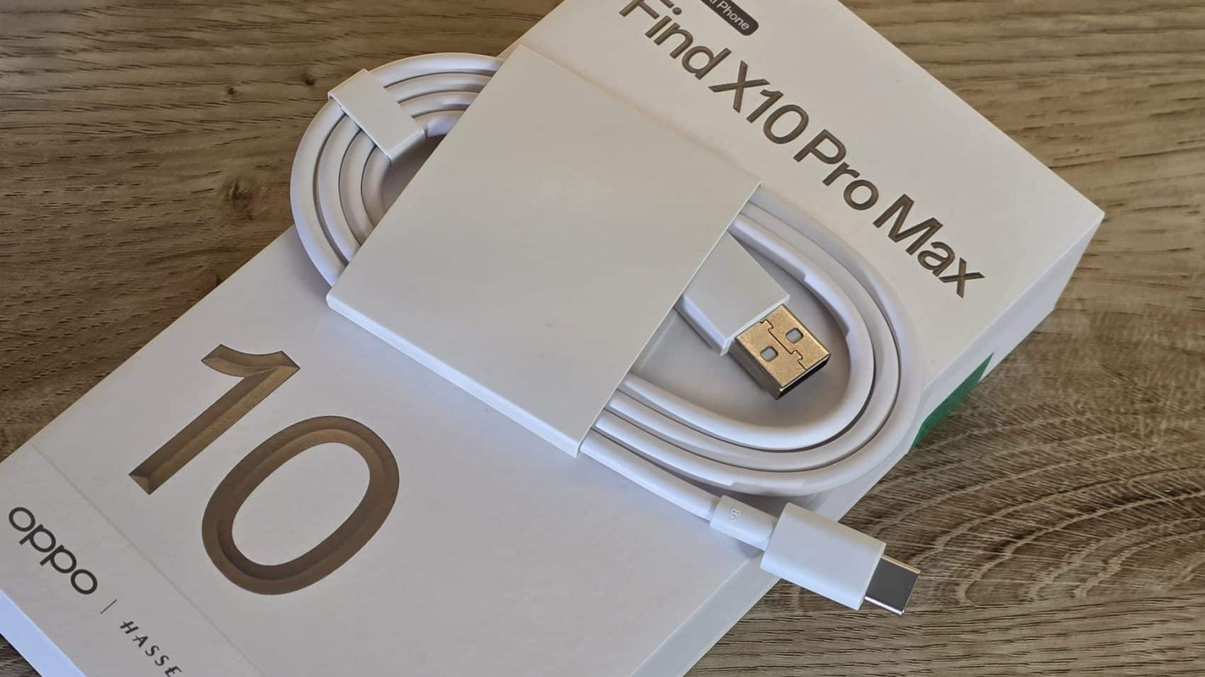 Câble USB et documentation Oppo Find X10 Pro Max