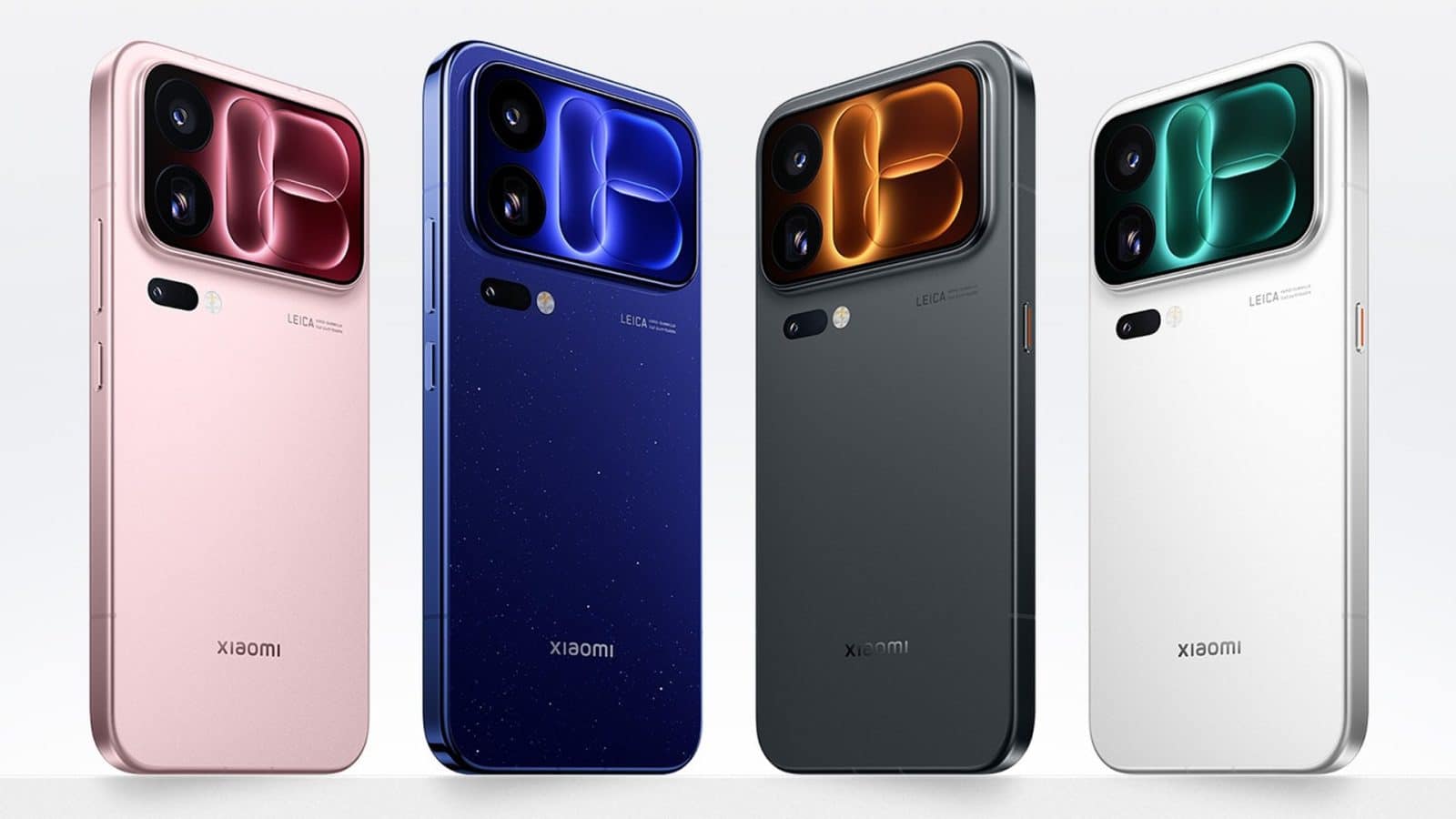 Le Xiaomi 18 Pro Max vu de dos dans ses quatre coloris