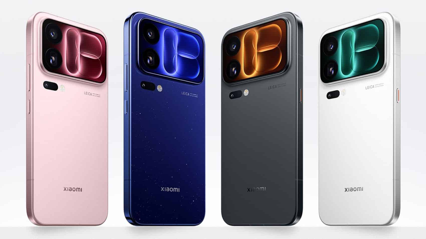 Le Xiaomi 18 Pro Max vu de dos dans ses quatre coloris